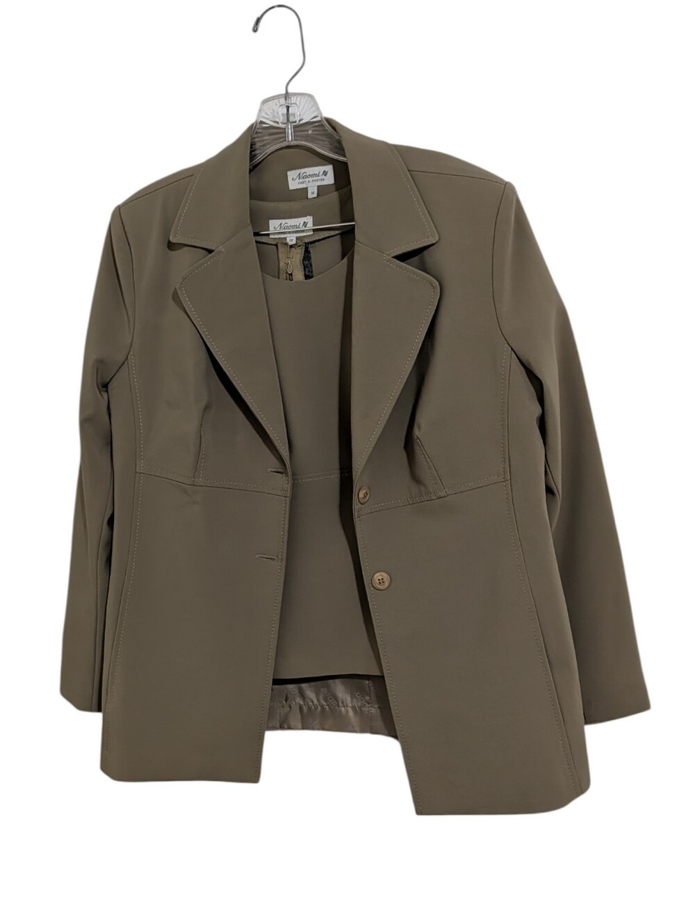 Naomi Pret A Porter Blazer and Blouse Set Olive Green Women's 16 Two Piece Set